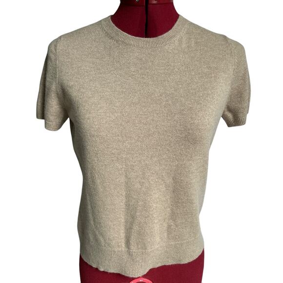 Lands End Women’s Size Small Petite US 6-8 100% Cashmere Sweater Beige - Picture 1 of 4